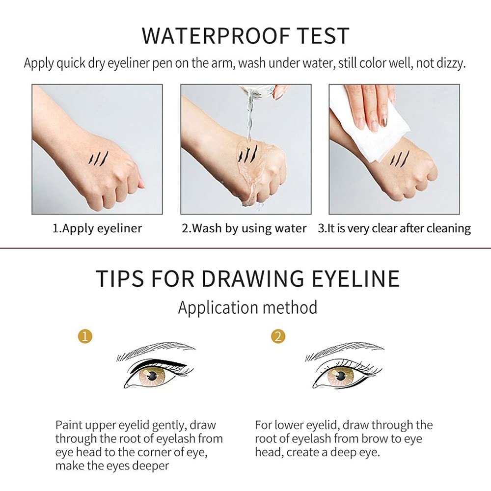evpct 6Pcs Blue Colored Glitter Eyeliner Pencils Set delineadores de colores para ojos ojos contra el agua Dark Light Blue Green Purple Red Pink Metallic Colorful Liquid Eye Liner Set Women Waterproof - Image 7