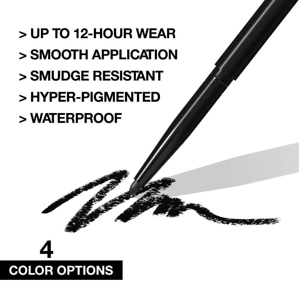evpct Black Eyeliner Pencils for Eyes, Black Colored Eye Liner Pencil Makeup Waterproof Smudge Proof, Colored Gel Waterline Eyeliner Liquid, Face Eye Paint Stick Lipstick Pen Halloween Makeup - Image 4