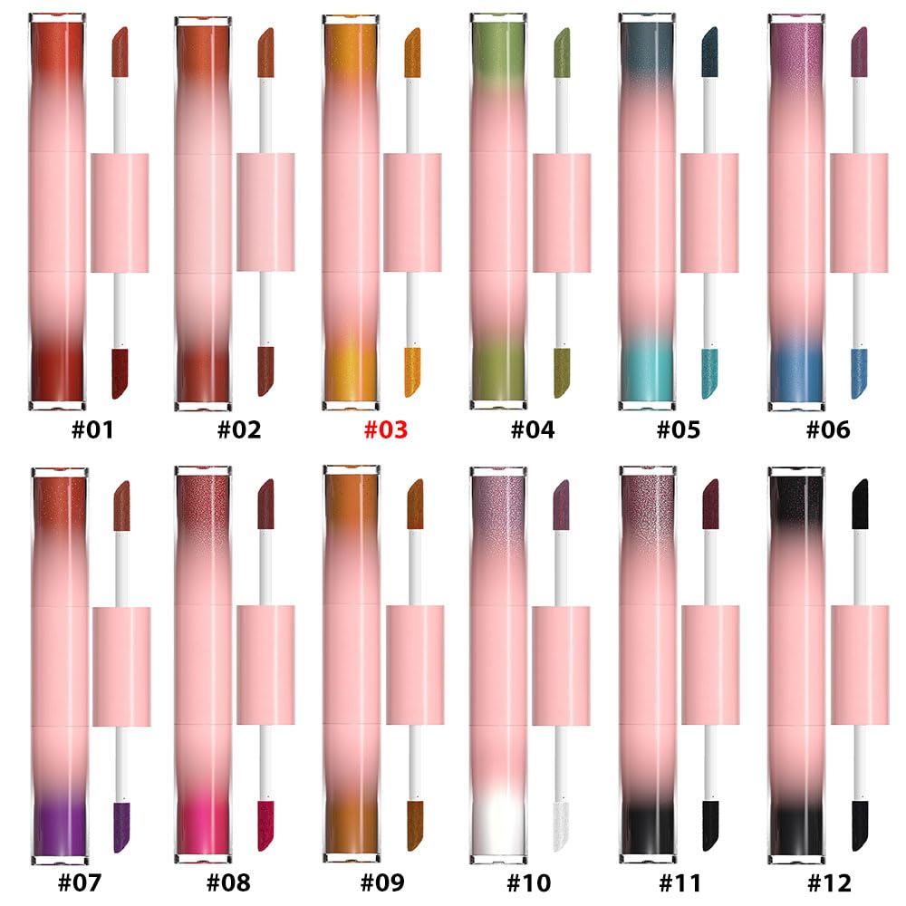 evpct Dual-Ended Shimmer to Glitter Liquid Eyeshadow, Shimmer Glitter eyeshadow makeup in one stick, Easy Style Formula Waterproof & Long Lasting Eye Shadow, 03# - Image 2