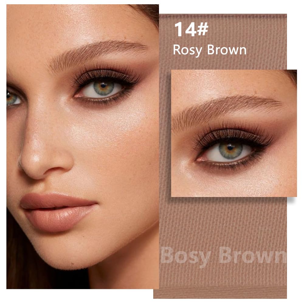 evpct Matte Brown Eyeshadow Palette Makeup for Older Women, Light Rosy Brown Cream Eye Shadow Palette Single for Older Women Matte, Monochrome Natural High Pigment Mini Eyeshadow Sombra Para Ojos - Image 2