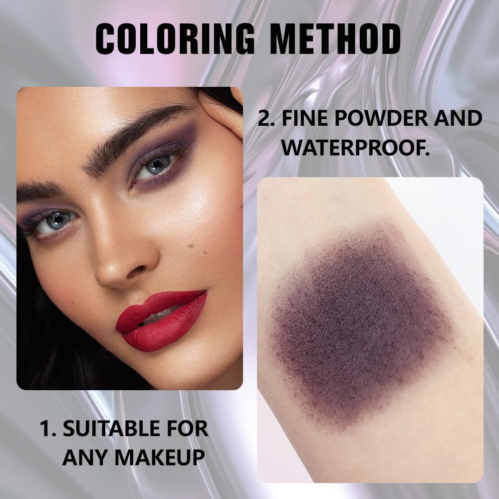 evpct Matte Eggplant Purple Eyeshadow Palette Makeup for Older Women Brown Eyes, Deep Dark Mauve Plum Purple Cream Eye Shadow Palette Single for Older Women Matte, Monochrome Long Lasting Eyeshadow - Image 4