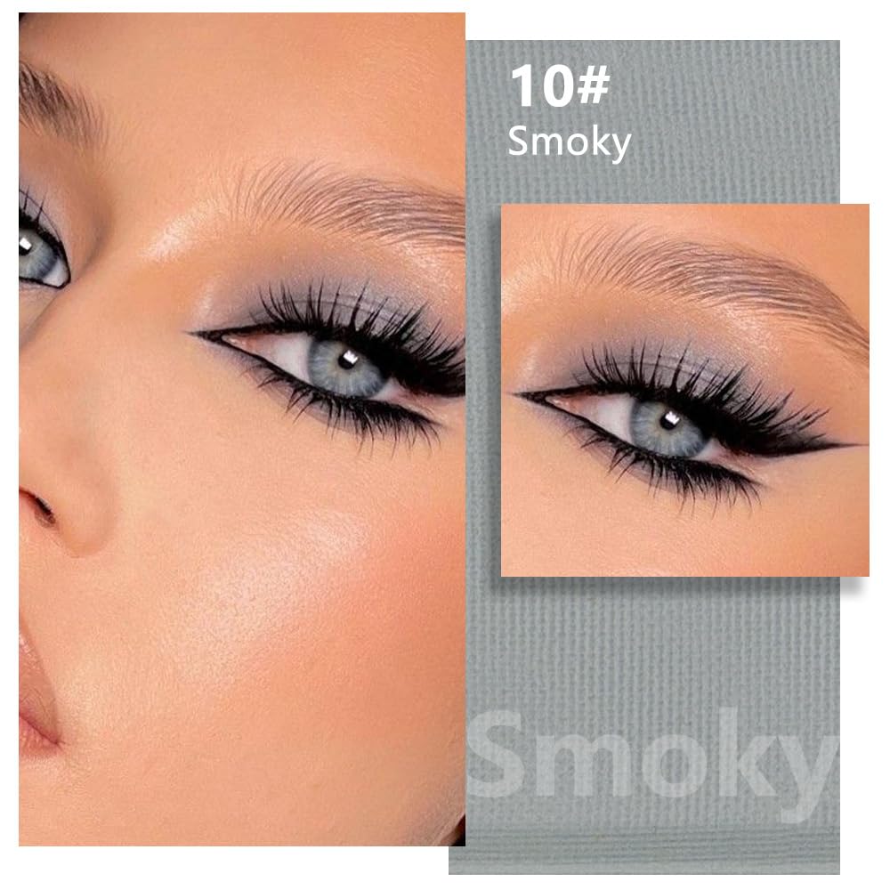 evpct Matte Grey Eyeshadow Singles, Smoky Gray Grey Dusty blue Cream Single Matte Eye Shadow Palette Makeup for Older Women, High Pigment Waterproof Monochrome Mini Eyeshadow Palette, sombra de ojos - Image 2