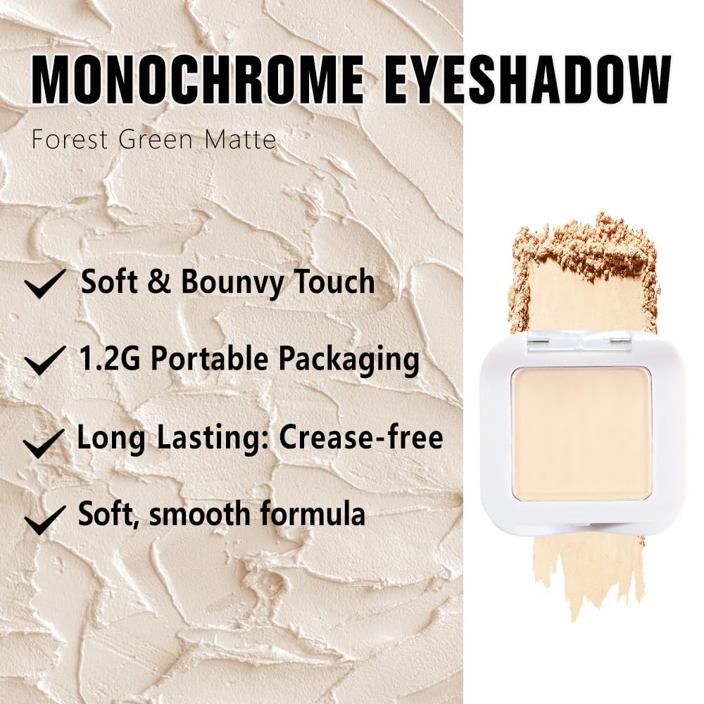 evpct Matte Nude Beige Mini Single Eyeshadow Palette, French Anilla Nude Natural Cream Matte Eye Shadow Palette Makeup Singles for Older Women Eyes, High Pigment Long Lasting Monochrome Eyeshadow - Image 3