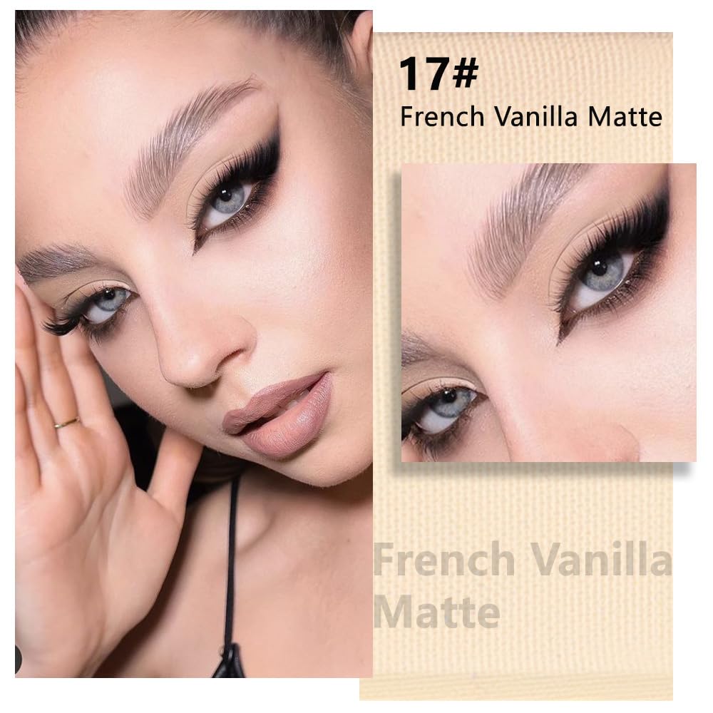 evpct Matte Nude Beige Mini Single Eyeshadow Palette, French Anilla Nude Natural Cream Matte Eye Shadow Palette Makeup Singles for Older Women Eyes, High Pigment Long Lasting Monochrome Eyeshadow - Image 2