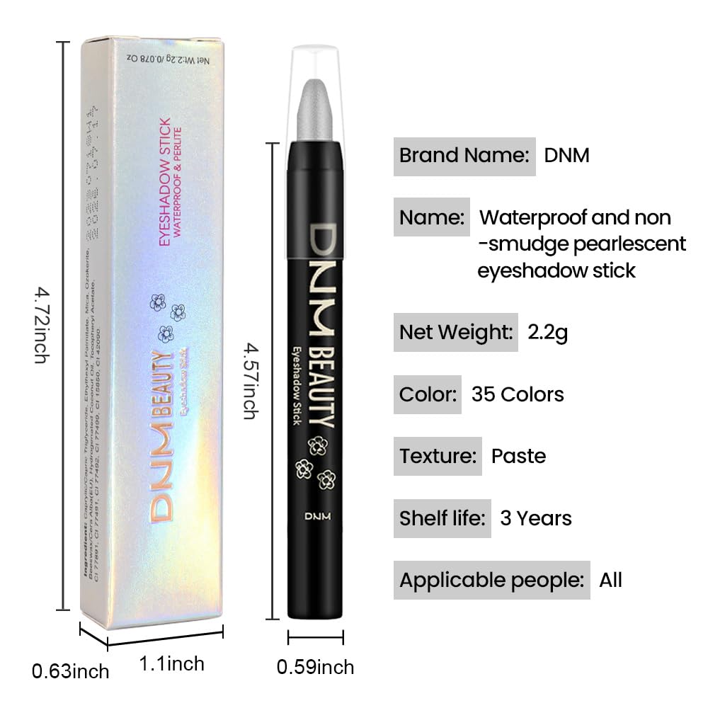 evpct Pearl Black Shimmer Cream Eye Shadow Brightener Sticks Set for Eyes, Black Shimmery Matte Pencil Eye shadow Applicator Stick Pen Palette Makeup Waterproof sombras en crema para ojos 03# - Image 6
