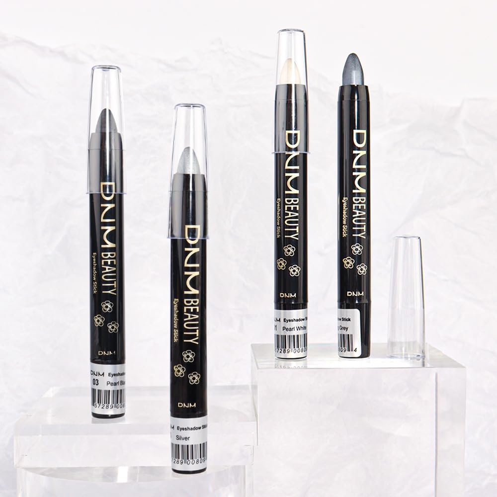 evpct Pearl Black Shimmer Cream Eye Shadow Brightener Sticks Set for Eyes, Black Shimmery Matte Pencil Eye shadow Applicator Stick Pen Palette Makeup Waterproof sombras en crema para ojos 03# - Image 7