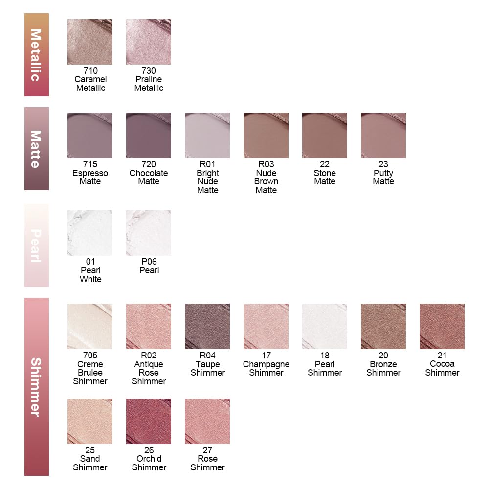 evpct Single Cream Eye Shadow Palette Pot Makeup for older Women, Praline Dusty Pink Mauve Shimmer Glitter Metallic Monochrome Cream to Powder Eyeshadow Palette Eye Brightener, Waterproof Blendable - Image 7