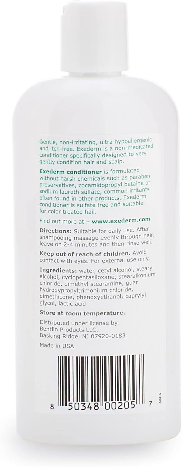 Exederm Conditioner for Eczema & Seborrheic Dermatitis, 8 Fl Oz, Ultra Sensitive Non-Irritating Formula, Moisturizing Daily Hair Care for Soft, Manageable Hair, Hypoallergenic, Paraben & Sulfate Free - Image 4
