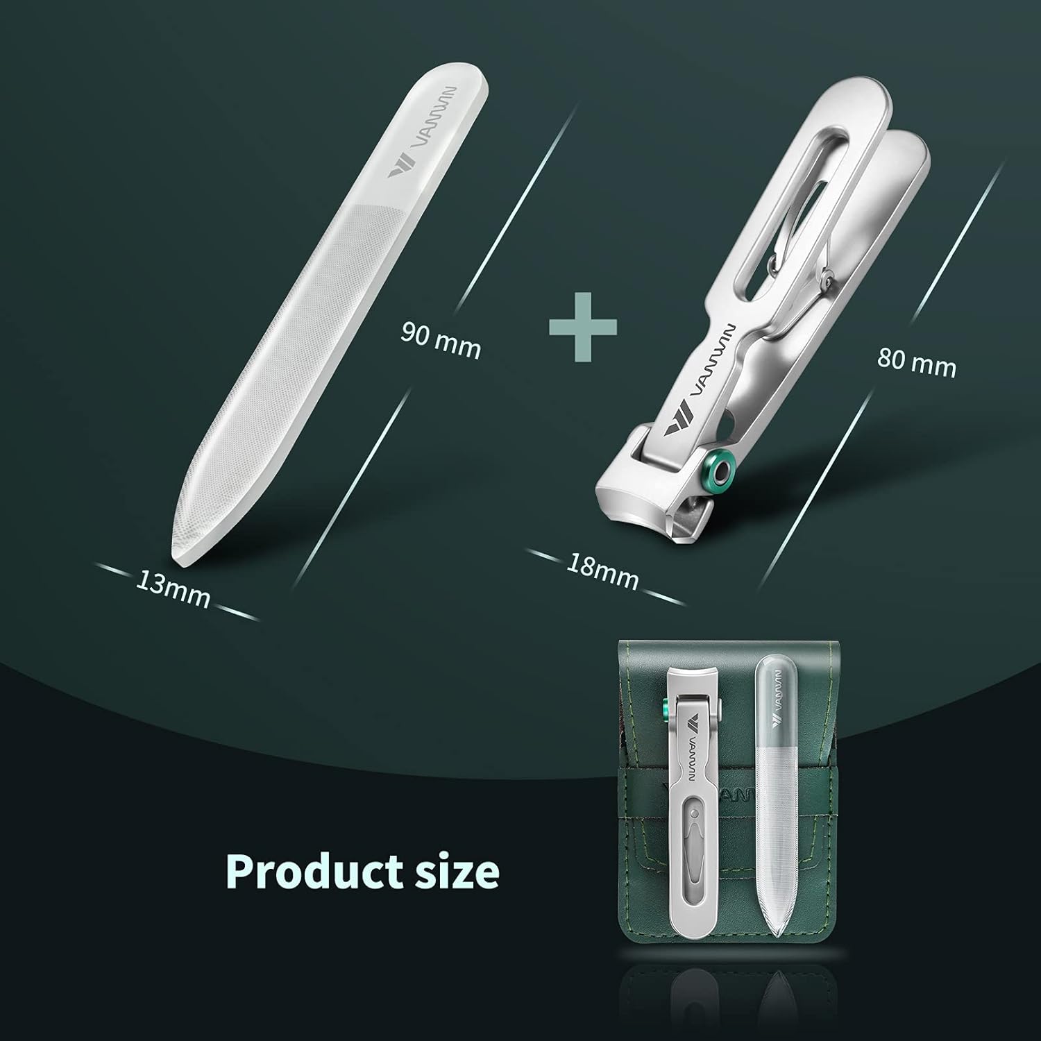 Extra Wide Jaw Stainless Steel Nail Clippers for Thick Nails, Curved Blade, with File - Image 7