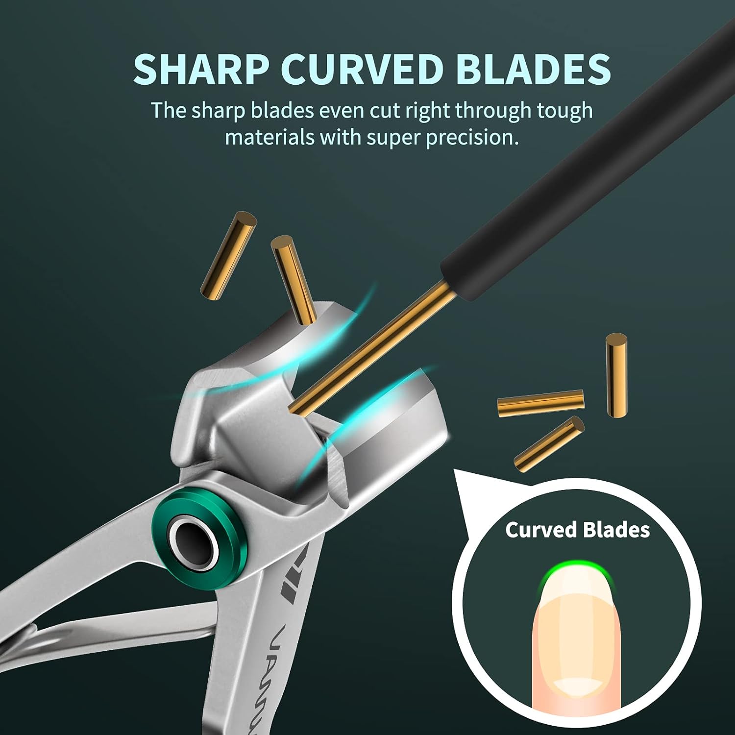 Extra Wide Jaw Stainless Steel Nail Clippers for Thick Nails, Curved Blade, with File - Image 4