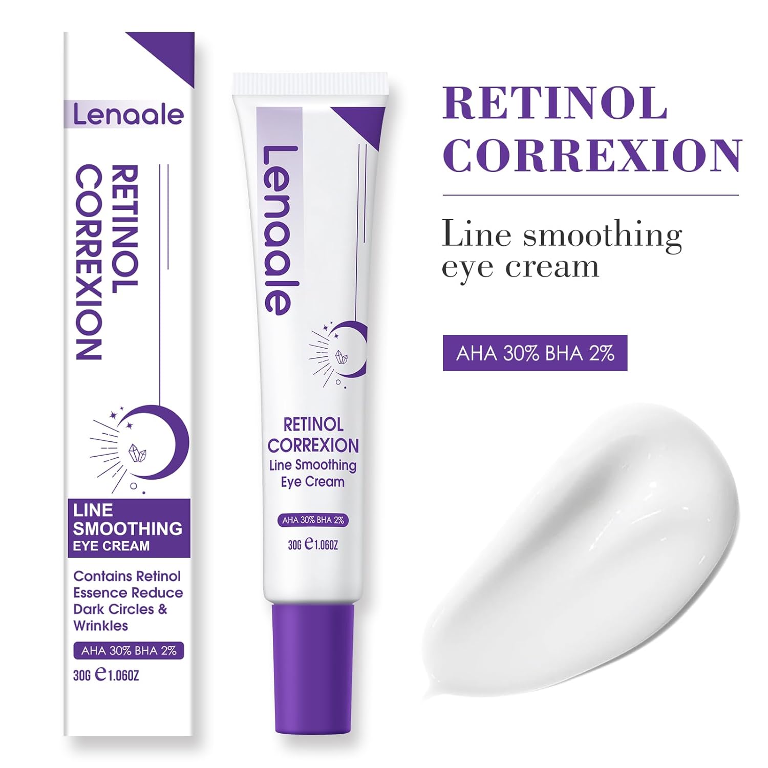 Eye Cream, Retinol Eye Cream for Dark Circles, Puffiness Anti Aging, With Hyaluronic Acid, Peptides, Caffeine Reduces Bags, Smooths Wrinkles & Fine Lines, Dark Circles Under Eye Treatment - Image 8