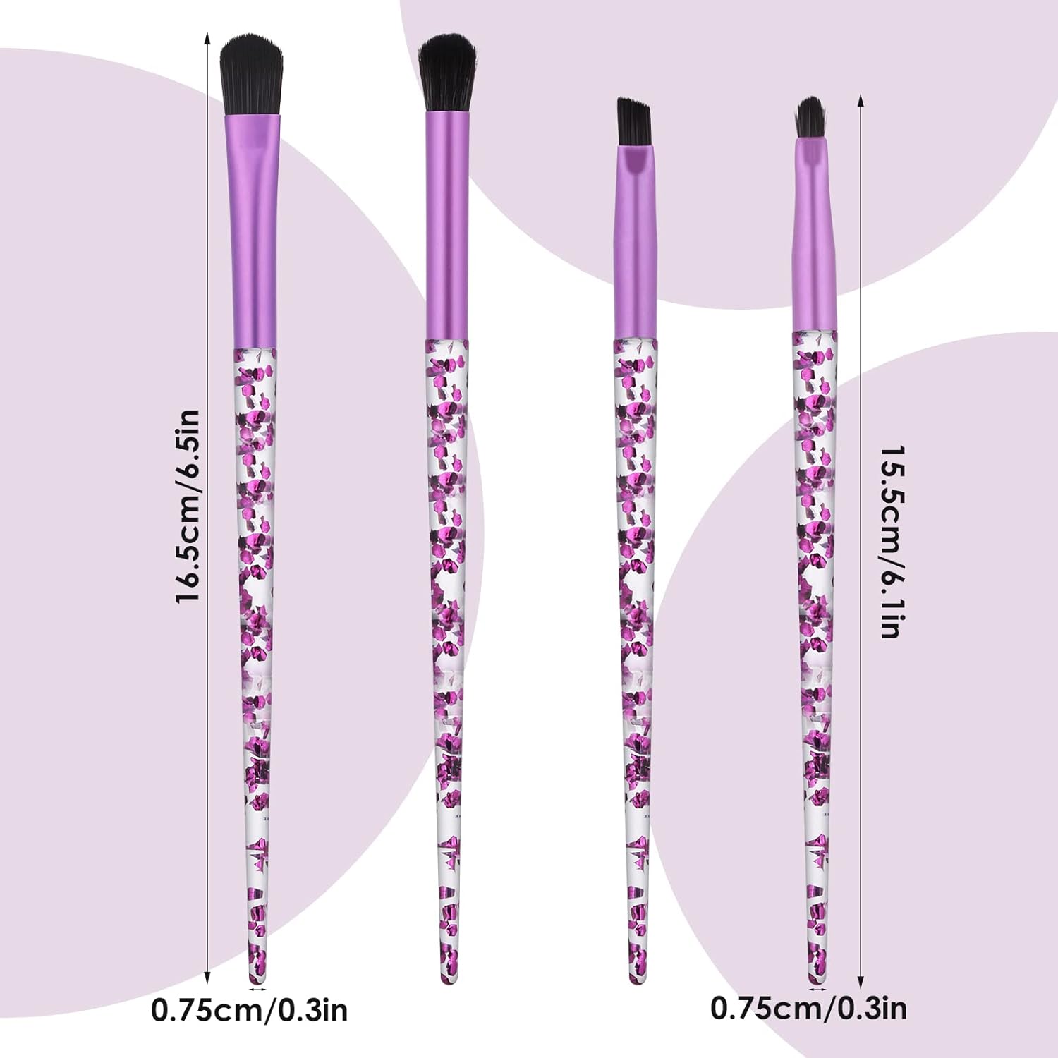 Eye Make Up Brush Set Portable 4PCS Eyeshadow Brush Set Professional Blending Eyeshadow Lip Eye Makeup Brushes for Eyeshadow, Blending, Eyebrow Women Girls Makeup Tool Brush - Image 2