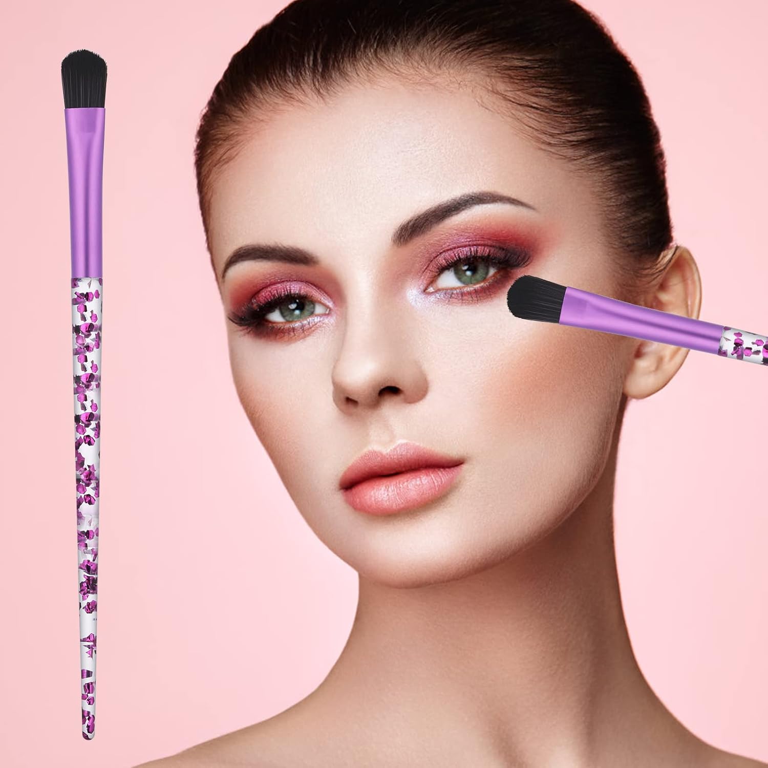 Eye Make Up Brush Set Portable 4PCS Eyeshadow Brush Set Professional Blending Eyeshadow Lip Eye Makeup Brushes for Eyeshadow, Blending, Eyebrow Women Girls Makeup Tool Brush - Image 4