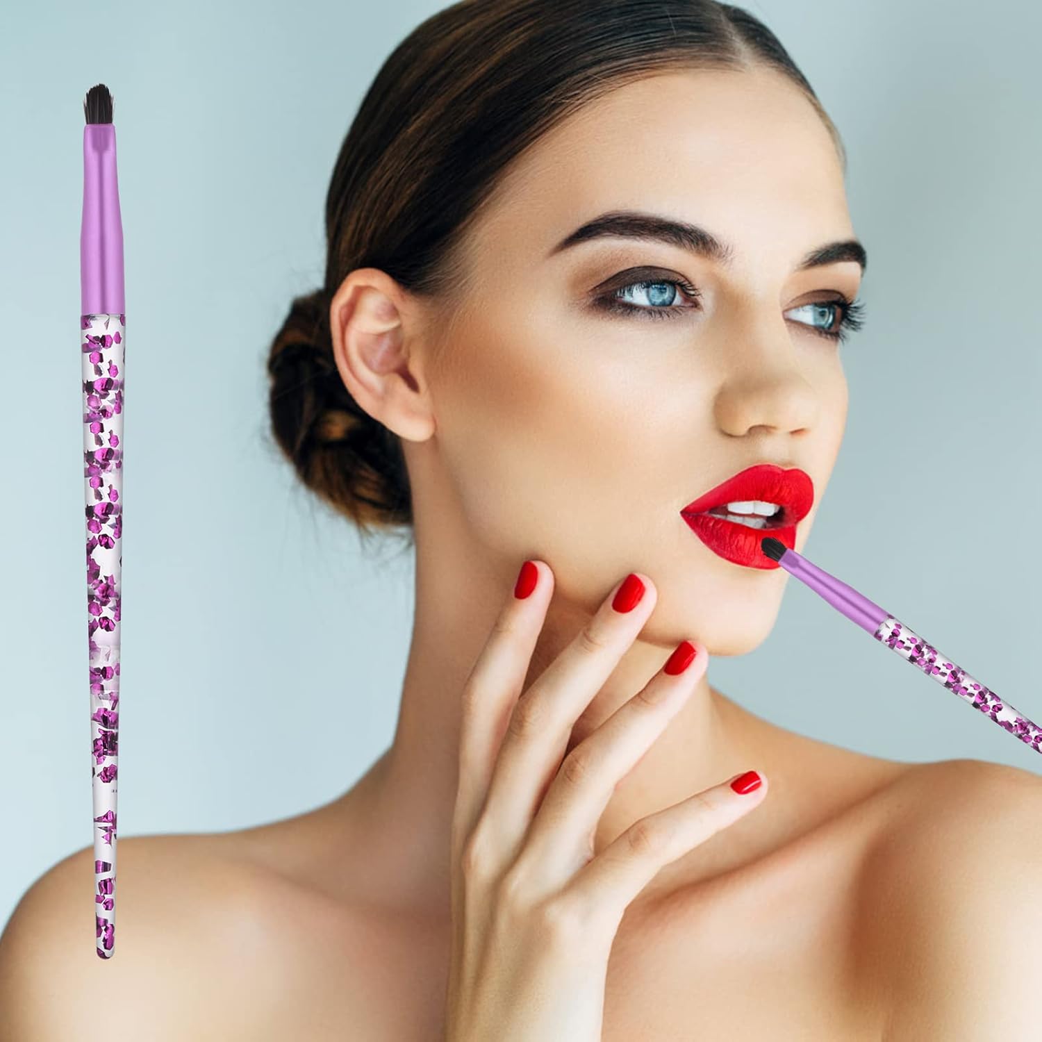 Eye Make Up Brush Set Portable 4PCS Eyeshadow Brush Set Professional Blending Eyeshadow Lip Eye Makeup Brushes for Eyeshadow, Blending, Eyebrow Women Girls Makeup Tool Brush - Image 5