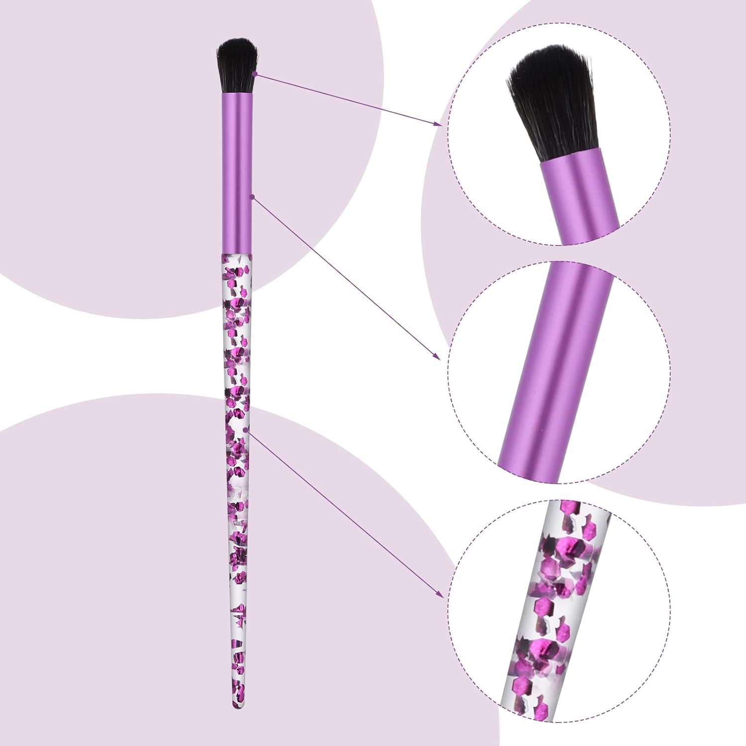 Eye Make Up Brush Set Portable 4PCS Eyeshadow Brush Set Professional Blending Eyeshadow Lip Eye Makeup Brushes for Eyeshadow, Blending, Eyebrow Women Girls Makeup Tool Brush - Image 3
