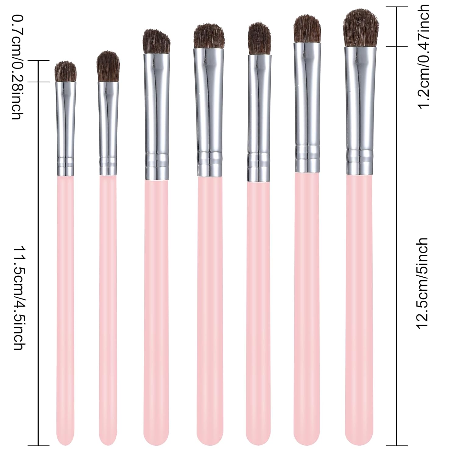 Eye Makeup Brush Set,7pcs Eye Shadow Brushes with Carrying Bag,Professional Eyeshadow Blending Brush for Makeup for Concealer Eyebrows Eyeliner, Soft Hairs & Wood Handle - Image 2