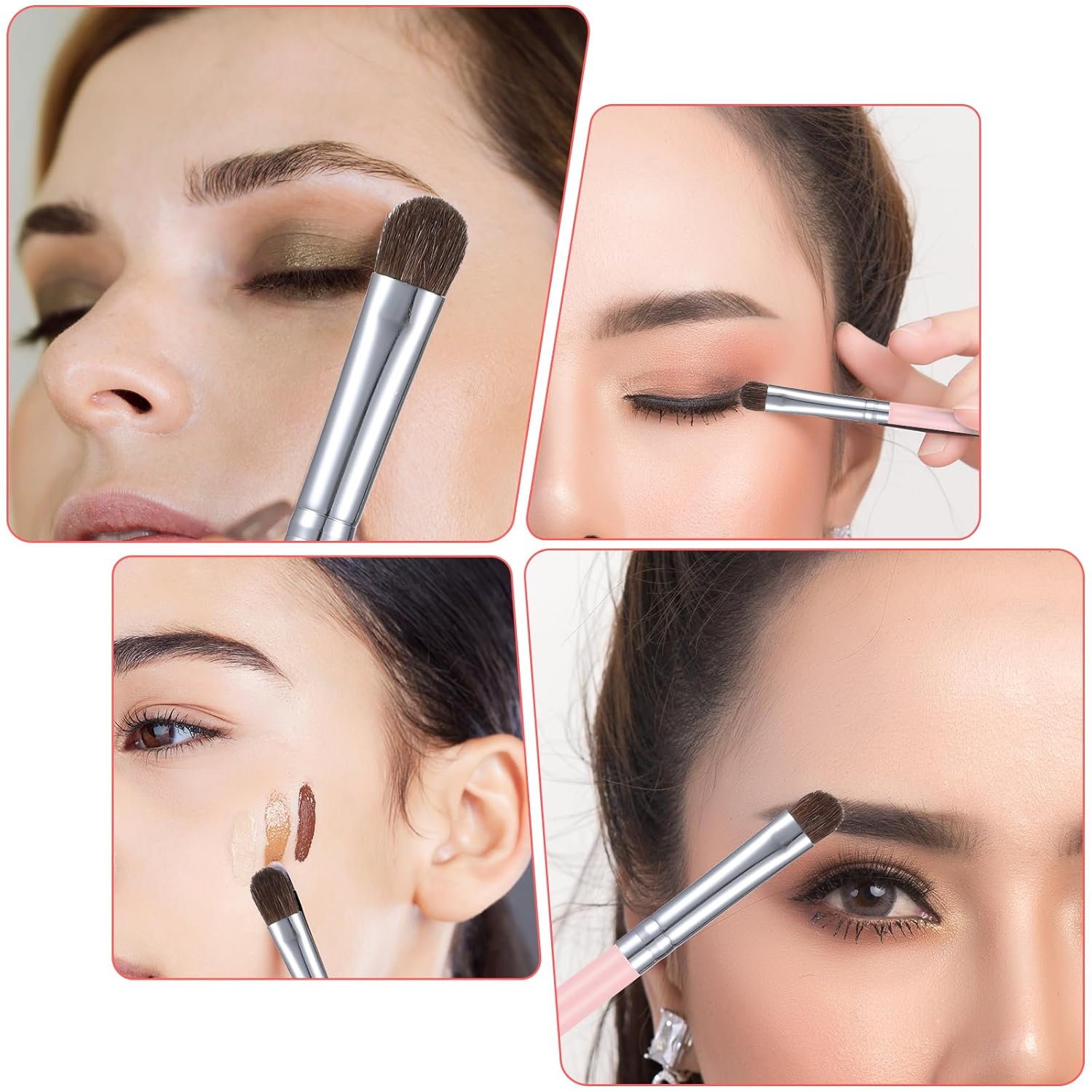 Eye Makeup Brush Set,7pcs Eye Shadow Brushes with Carrying Bag,Professional Eyeshadow Blending Brush for Makeup for Concealer Eyebrows Eyeliner, Soft Hairs & Wood Handle - Image 6