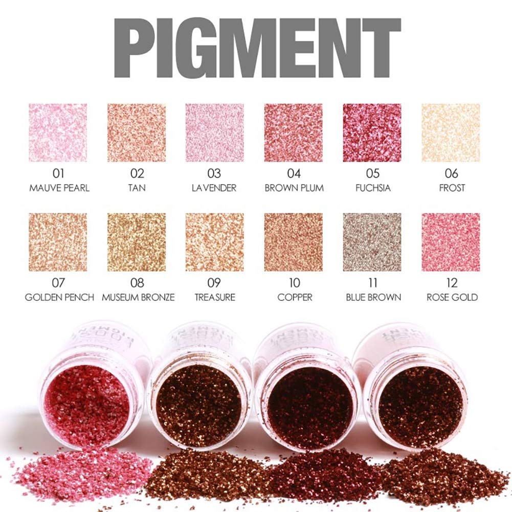 Eye Shadow, Eyes Pigment Powder, Loose Glitter for Eyeshadow, 12 Colors Glitter Eyeshadow Beauty Eyes Long Lasting Makeup Cosmetics for Women (#12) - Image 5