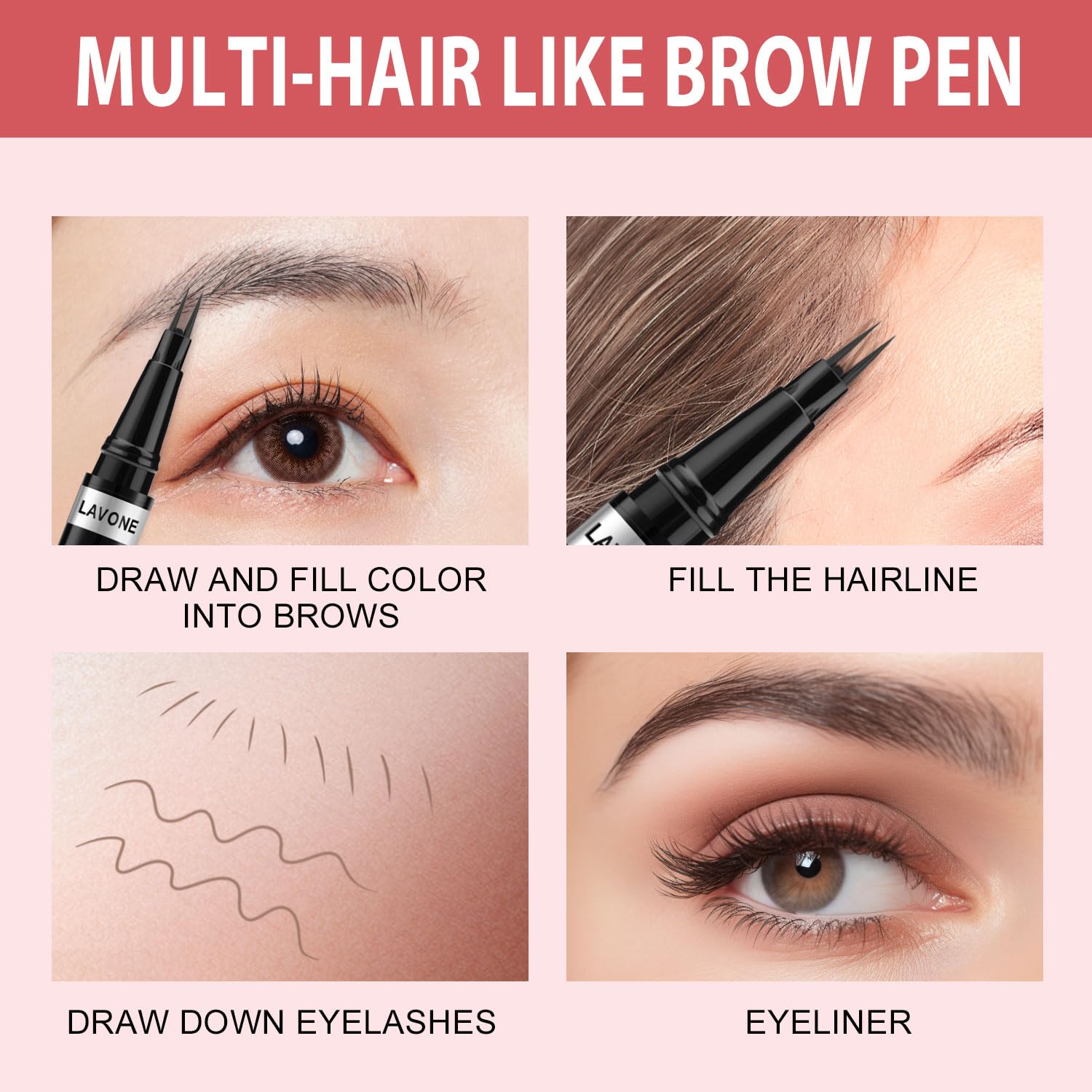 Eyebrow Pencil, 2-in-1 Waterproof Eyebrow Pen, with 2 Tip Microblading Eyebrow Pencil and Ultra-Precise Brow Pencil, with Eyebrow Brush, Eyebrow Pencils for Women, Natural Hair-Like Brows - Ash Brown - Image 5