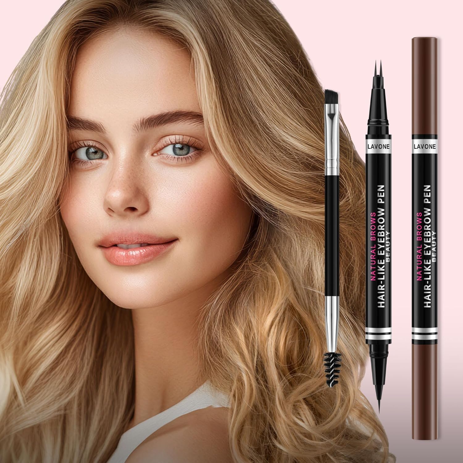 Eyebrow Pencil, 2-in-1 Waterproof Eyebrow Pen, with 2 Tip Microblading Eyebrow Pencil and Ultra-Precise Brow Pencil, with Eyebrow Brush, Eyebrow Pencils for Women, Natural Hair-Like Brows - Ash Brown - Image 6