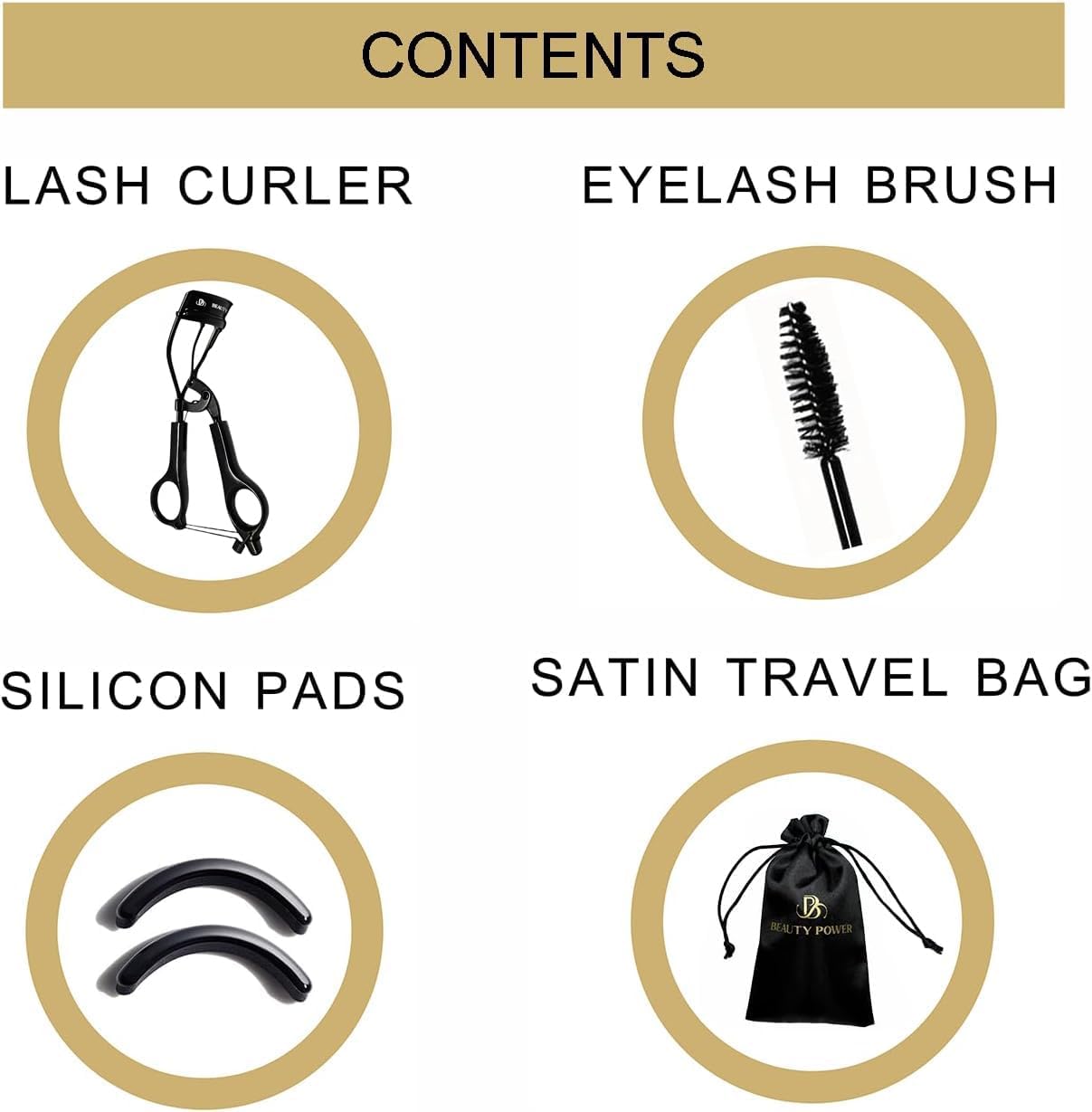 Eyelash Curler - Precision Lash Lift in Seconds with 5 Replacement Pads, Eyebrow Brush & Satin Travel Bag - Gentle & Safe, German Stainless Steel for Perfect Extra Curls - Gift (Black) - Image 4