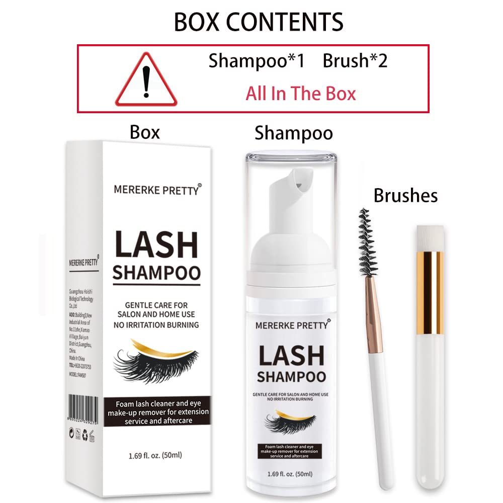 Eyelash Extension Cleanser 50 ml + Brushes + Rinse Bottle Eyelid Foaming Cleanser, Lash Foam Shampoo for Extensions and Natural Lashes, Makeup Remover For Salon and Home Use - Image 9