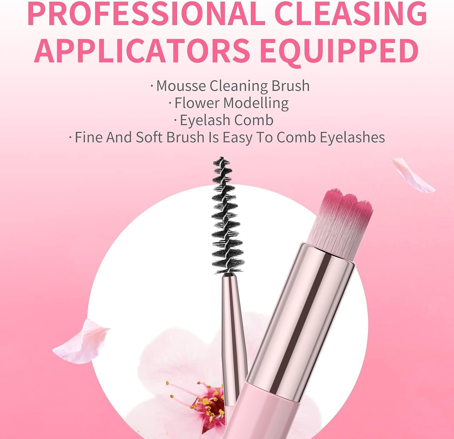 Eyelash Extension Cleanser, BREYLEE Upgraded Eyelash Extension Shampoo 60ML+Mascara Wand+Brush Eyelash Foam Cleanser For Extensions and Natural Lashes - Image 5