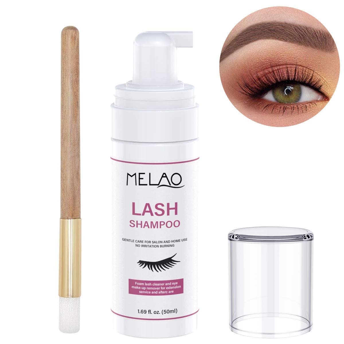 Eyelash Extension Cleanser Eyelid Foaming Cleanser Lash Foam Shampoo for Extensions, Oil, Paraben & Sulfate Free,100% Safe for Natural Lashes, Non-Irritating, Perfect for Professional Salon 1.69fl.oz - Image 8