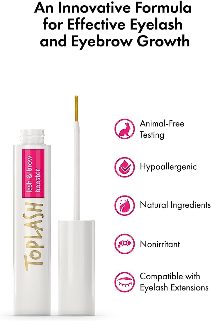 Eyelash Growth Serum - Innovative Formula for Longer, Thicker, Fuller Brows & Lashes - Natural, Cruelty-Free & Hypoallergenic - 0.10 fl.oz. - Image 2