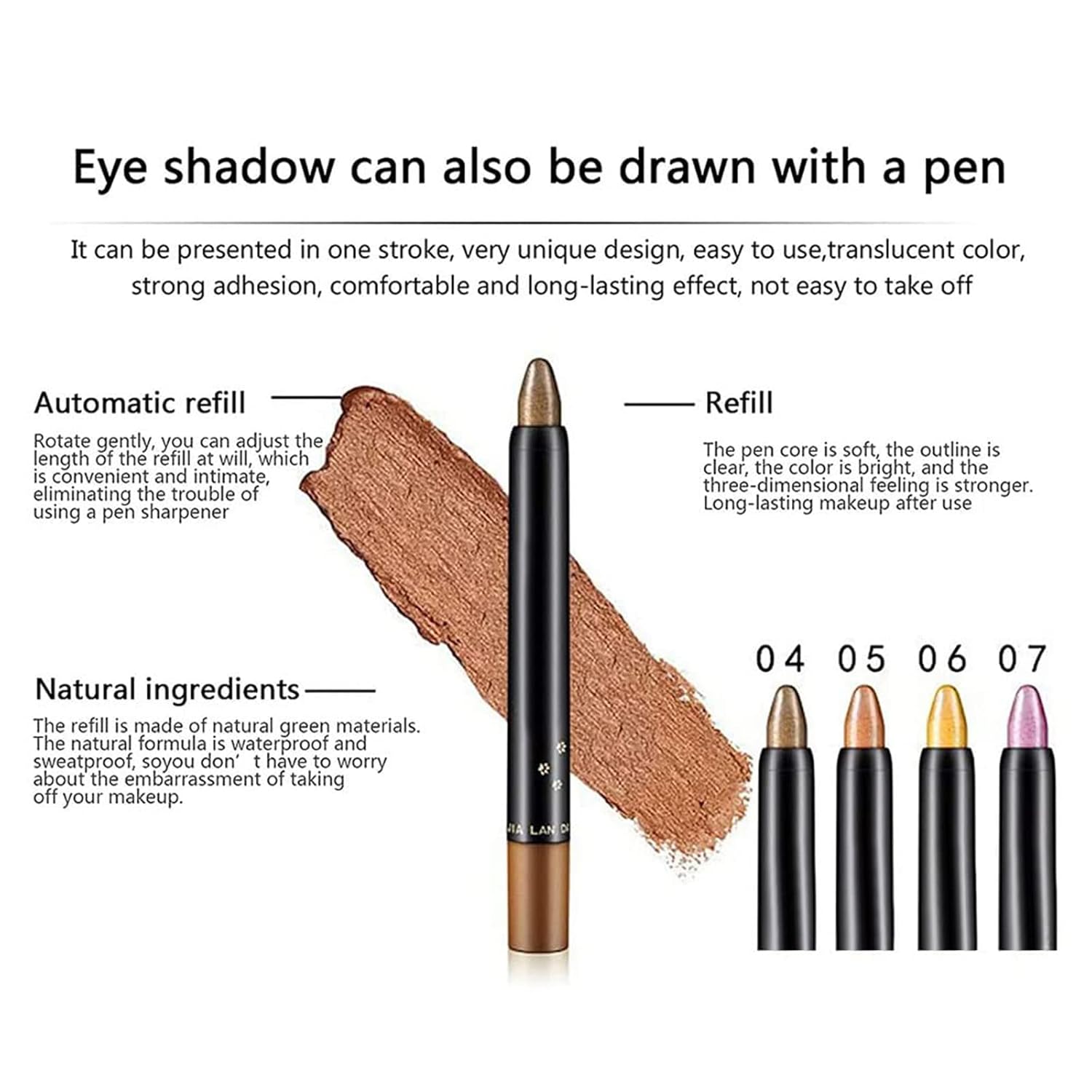Eyelid Color Eyeshadow Pencil, 15 Color Set - Waterproof Glitter Eye Shadow Eyeliner Pen for Women, Metallic Eyeliner Kit, Pearl Eyeliner - Image 5