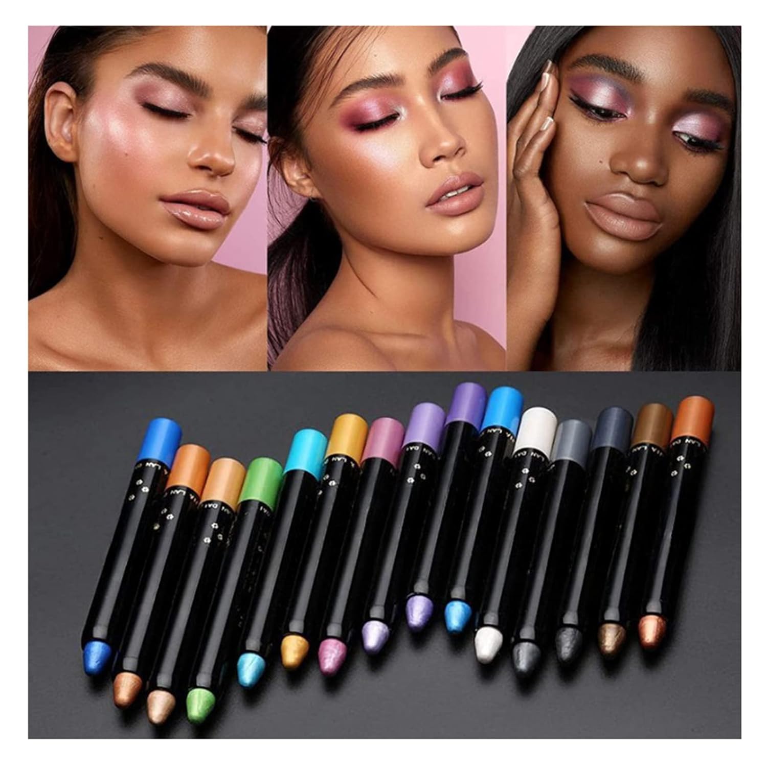 Eyelid Color Eyeshadow Pencil, 15 Color Set - Waterproof Glitter Eye Shadow Eyeliner Pen for Women, Metallic Eyeliner Kit, Pearl Eyeliner - Image 2