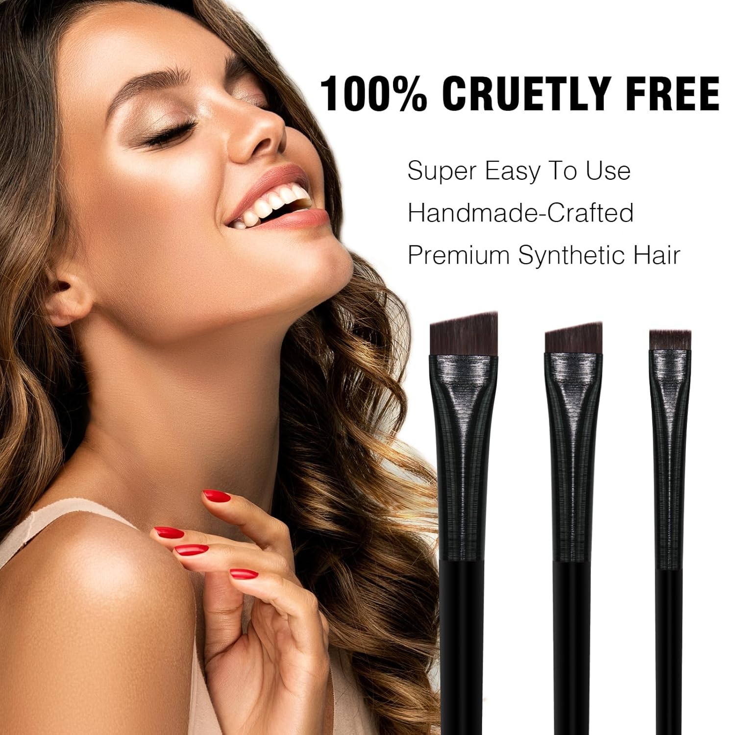 Eyeliner Brush Brow Tint Brushes Eyebrow Brushes Set Fine Angled Point Angled Slanted Tinting Brushes Ultra Thin Flat Makeup Brush Premium Eyebrow Brush Precision Gel Professional Soft Synthetic Hairs - Image 2