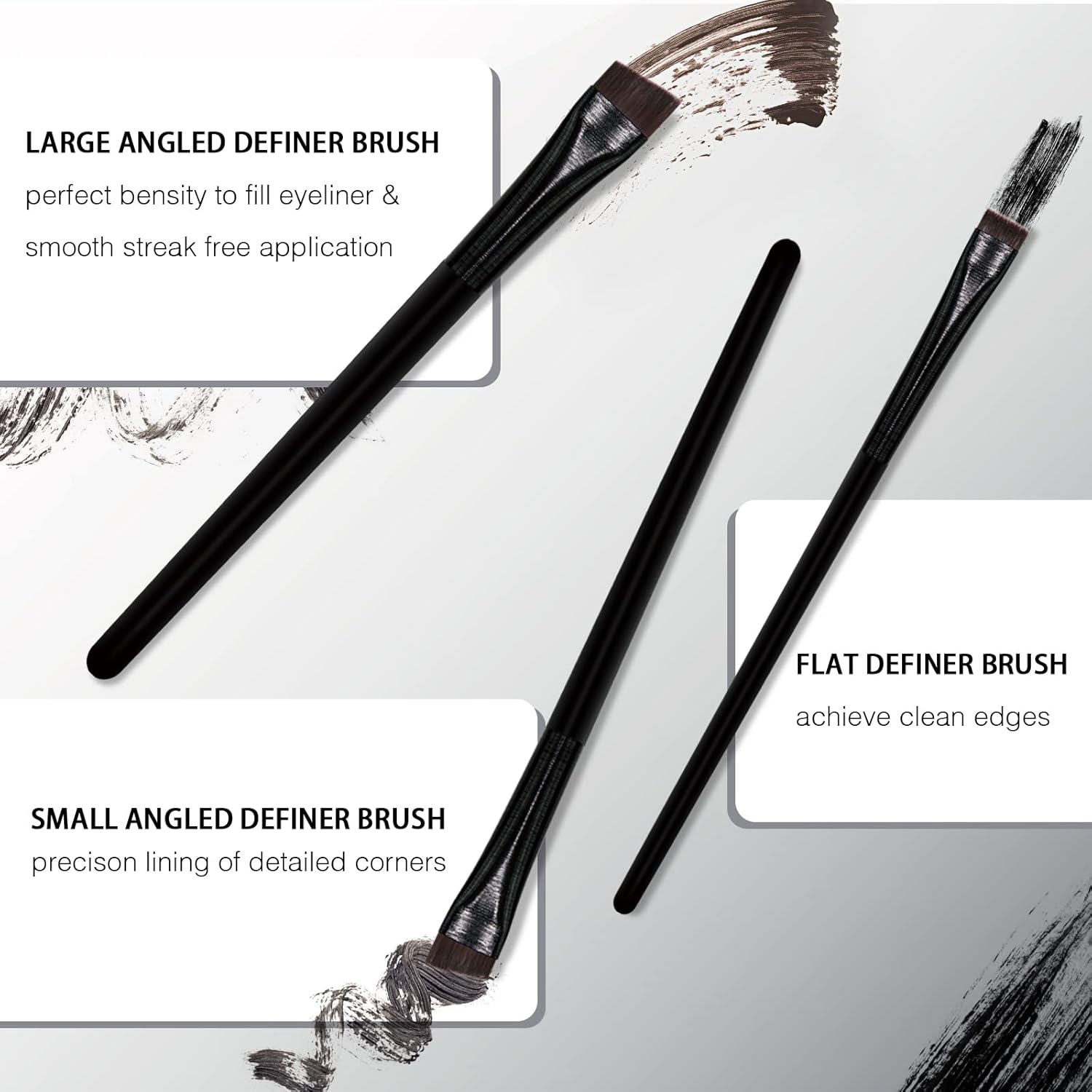 Eyeliner Brush Brow Tint Brushes Eyebrow Brushes Set Fine Angled Point Angled Slanted Tinting Brushes Ultra Thin Flat Makeup Brush Premium Eyebrow Brush Precision Gel Professional Soft Synthetic Hairs - Image 7