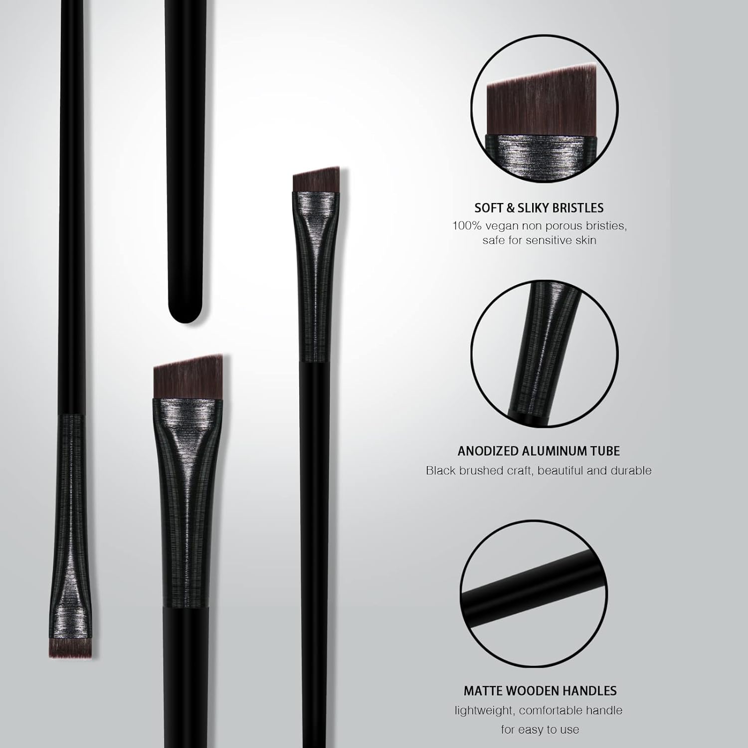 Eyeliner Brush Brow Tint Brushes Eyebrow Brushes Set Fine Angled Point Angled Slanted Tinting Brushes Ultra Thin Flat Makeup Brush Premium Eyebrow Brush Precision Gel Professional Soft Synthetic Hairs - Image 6