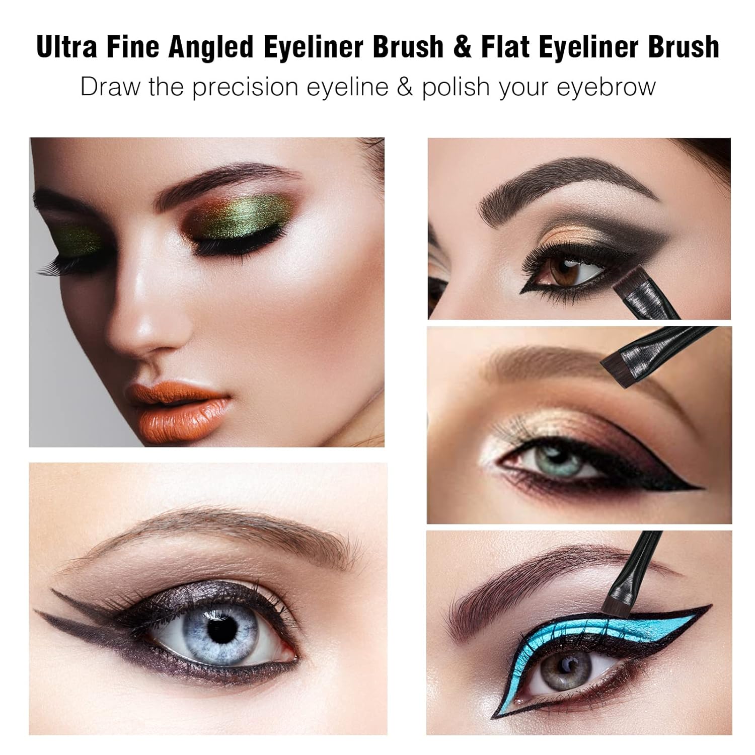 Eyeliner Brush Brow Tint Brushes Eyebrow Brushes Set Fine Angled Point Angled Slanted Tinting Brushes Ultra Thin Flat Makeup Brush Premium Eyebrow Brush Precision Gel Professional Soft Synthetic Hairs - Image 5
