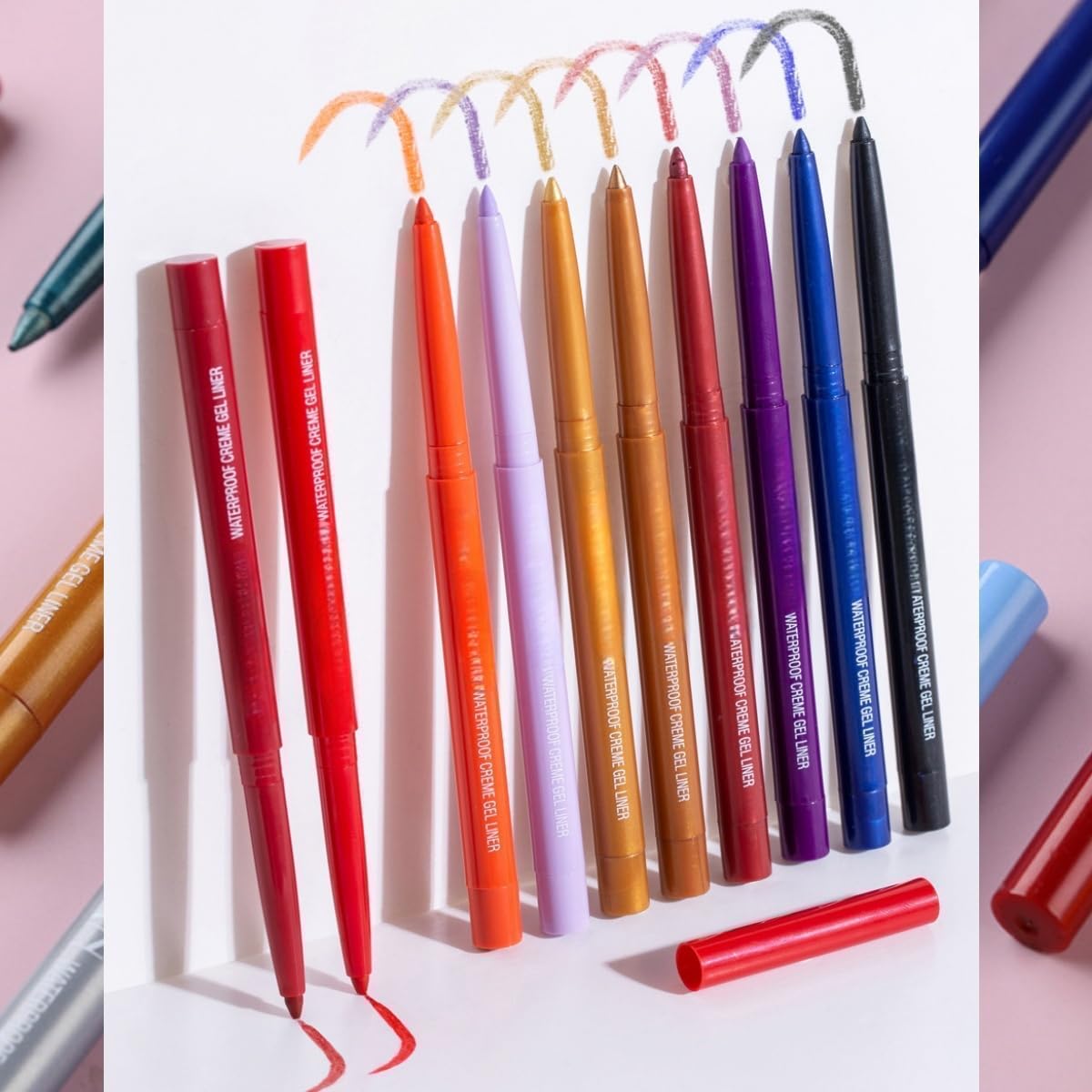 eyeliner pencil retractable eyeliner creamy pigmented smudge proof eye liner pen Shimmer Black - Image 6
