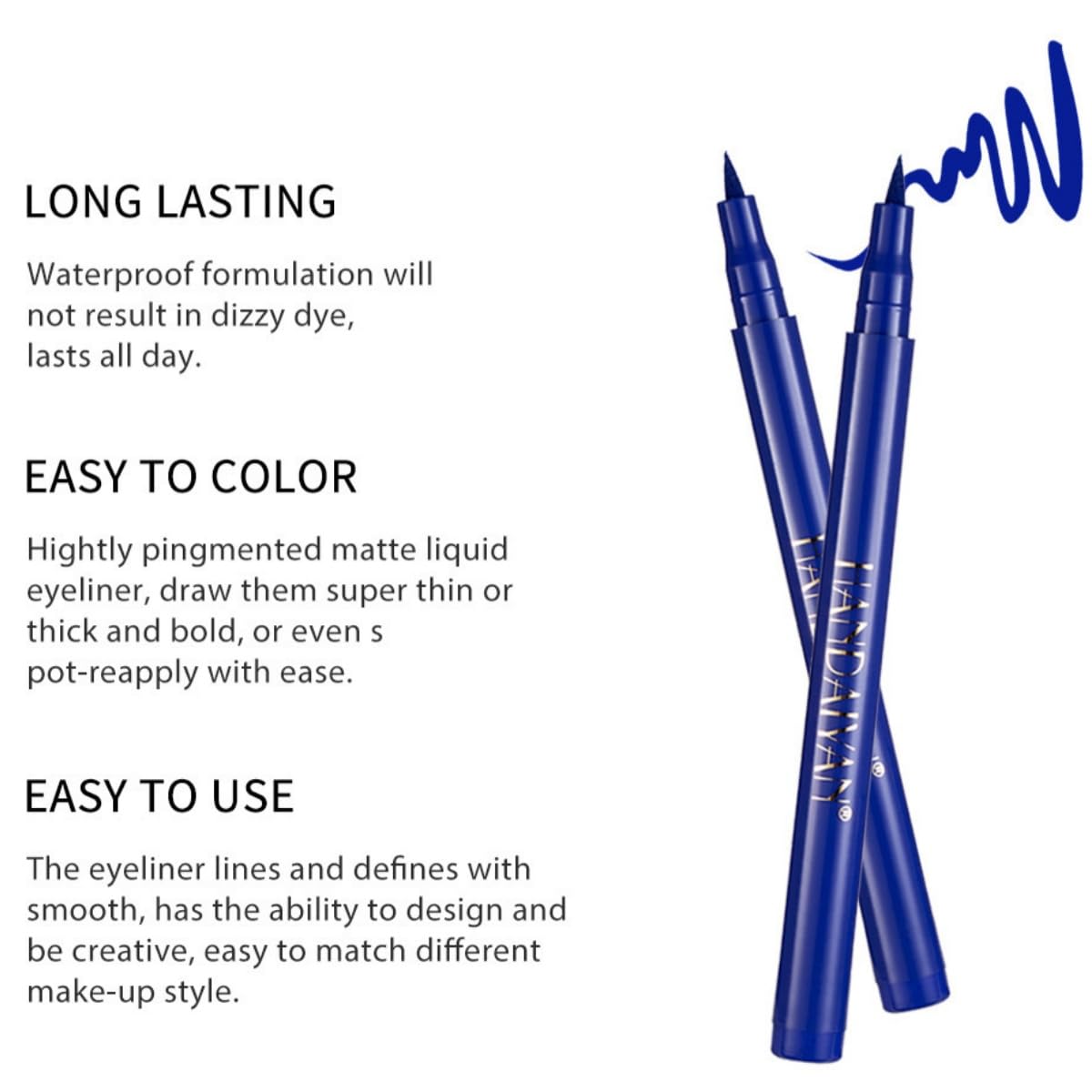 eyeliner pencil waterproof ink liner liquid pigmented smudge proof eye liner pen Black - Image 2