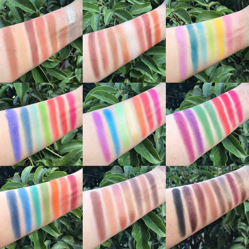 Eyeshadow Palette 65 Colors + 20pcs Makeup Brushes Set + Sponge Blender Sweatproof Pigmented Matte Shimmer Metallic Blendable Soft Pressed Powder Eye Shadow Makeup Palette - Image 5