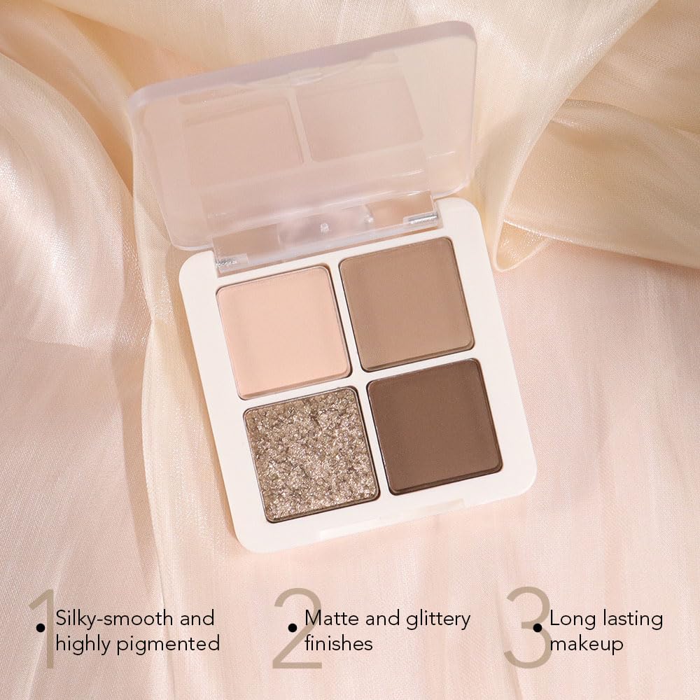 Eyeshadows Palette Makeup for Older Women, Neutral Nude Brown Eye Shadow, Powder Cream Glitter Matte Shimmer Quads Eyeshadow Palette, Long-lasting Pigmented Waterproof, sombras para ojos - Image 5