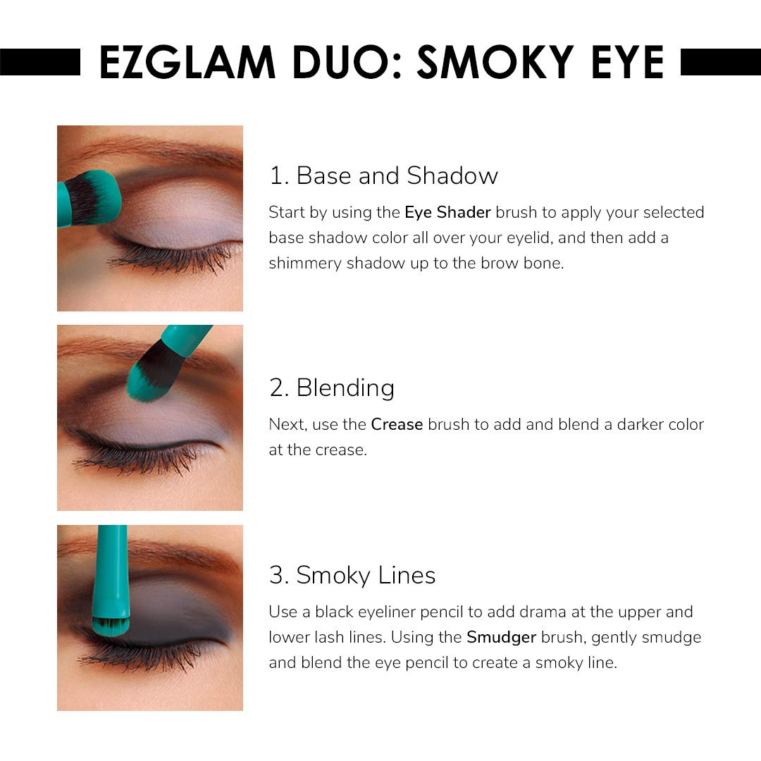 EZGlam Duo Smoky Eye Makeup Brush Kit – Dual-Ended Eye Brushes for Blending & Defining, Vegan & Cruelty-Free - Image 4