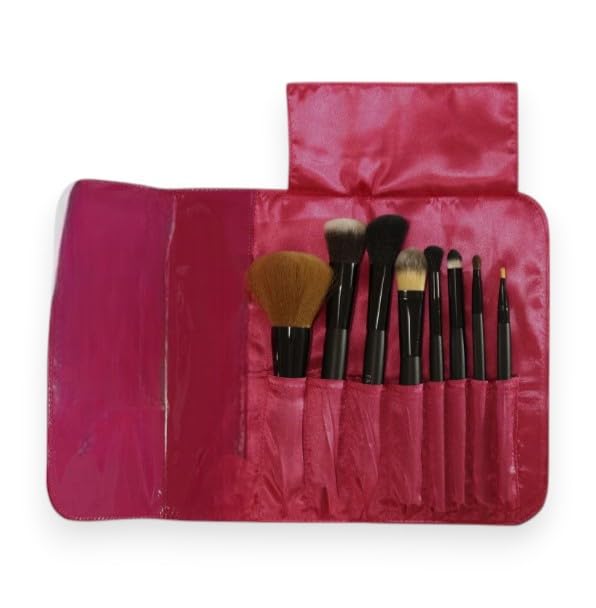 F.A.R.A.H® Elegant 8-Piece Face & Eye Makeup Brush Set – Vegan Bristles, Wooden Handles, Complete Brush Collection with Travel Pouch – Perfect for Blending, Contouring & Defining - Image 2