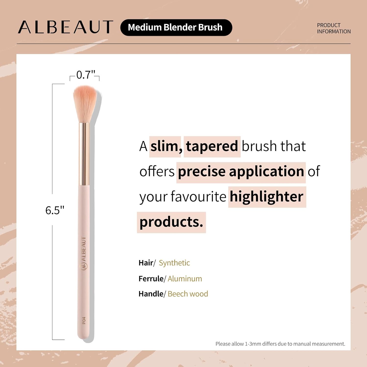 Face Brush for Blush, Bronzer, and Contour Highlighter Makeup Brush Set for Flawless Face Makeup Application - Vegan & Cruelty-Free (Face Brush + Blender) - Image 6