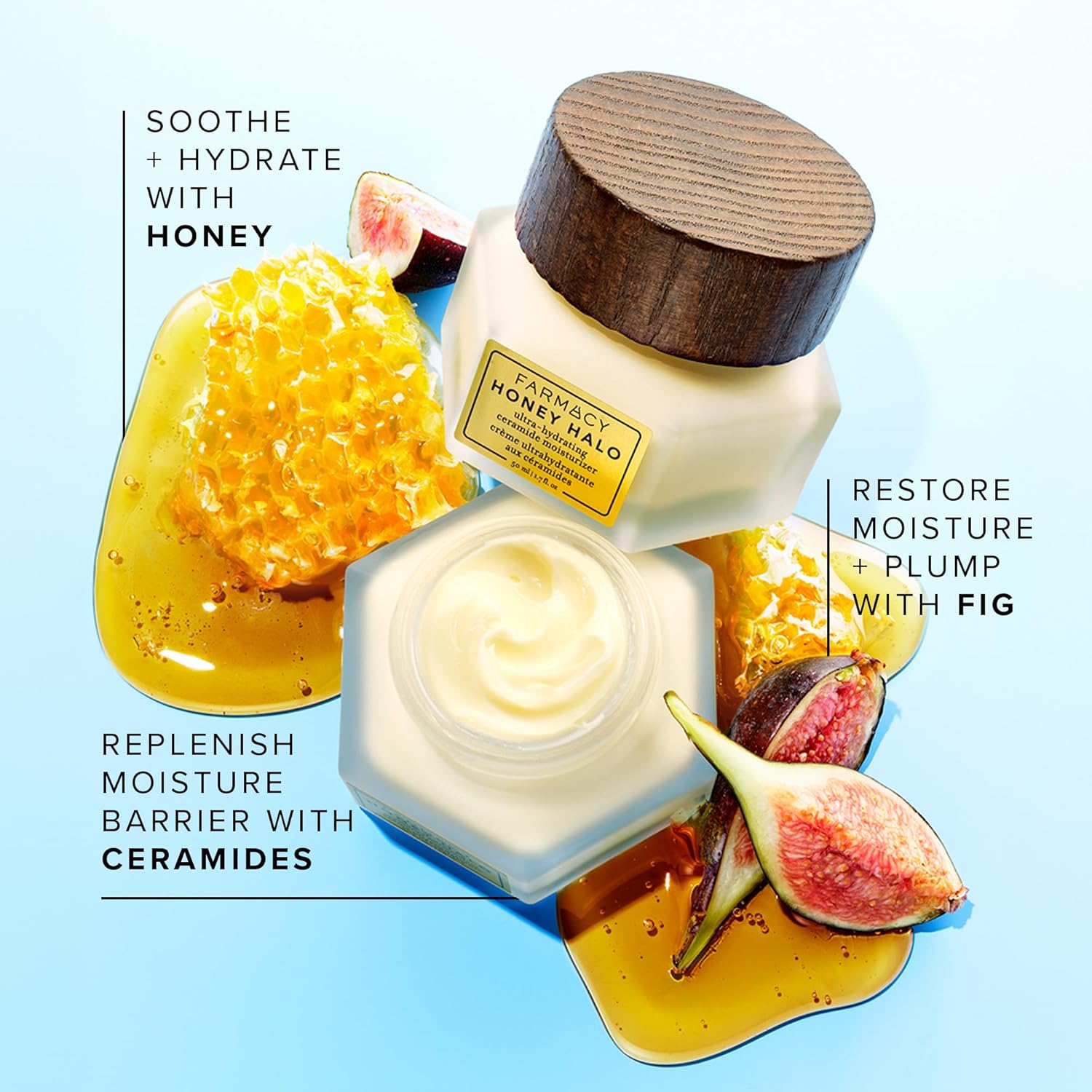 Farmacy Honey Halo Hydrating Face Moisturizer with Ceramides for Dry Skin 100ml - Image 5