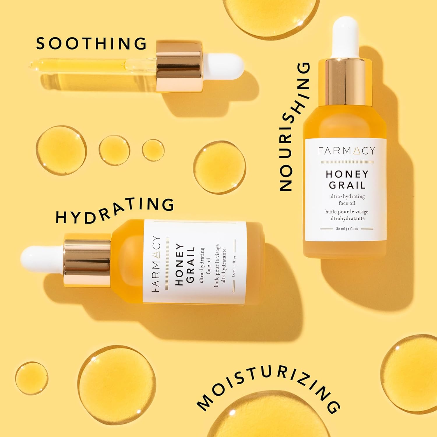 Farmacy Hydrating Face Oil - Honey Grail Nourishing Oil for Skin & Hair - Infused with Sea Buckthorn Oil, Rosehip Oil & Buckwheat Honey to Moisturize & Maintain a Healthy Skin Barrier (30ml) - Image 3