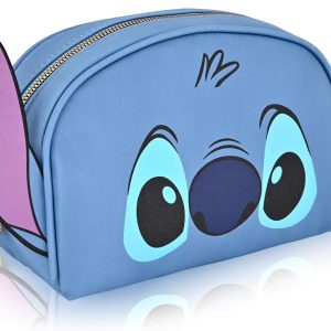 Fast Forward Disney Stitch Makeup Bag for Women | Lilo and Stitch PU Leather Travel Toiletry Bag for Women | Make Up Travel Bag Cosmetic Bag Makeup Pouch