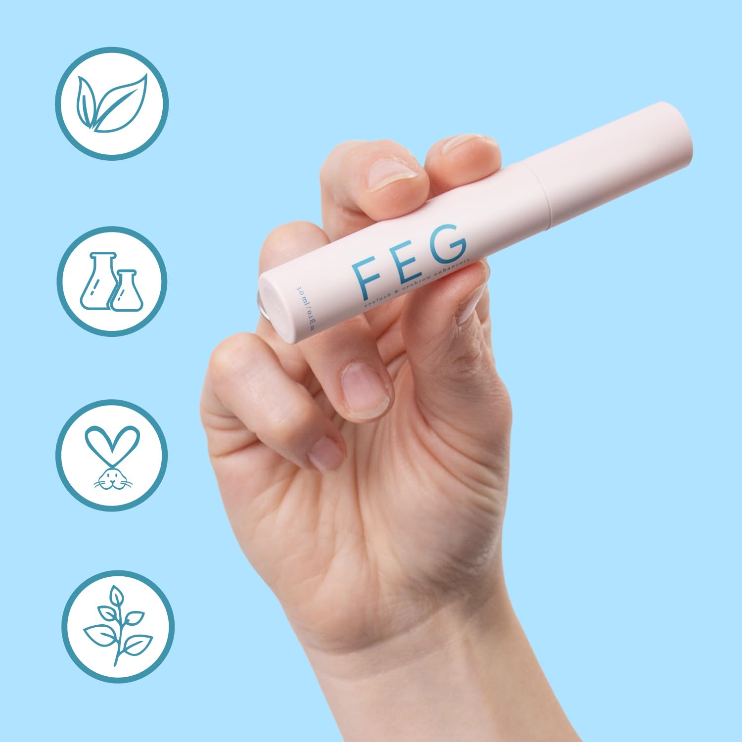FEG Eyelash Growth Serum for Thicker, Fuller, Longer Lashes - 2 x 3ml Tubes - Image 3