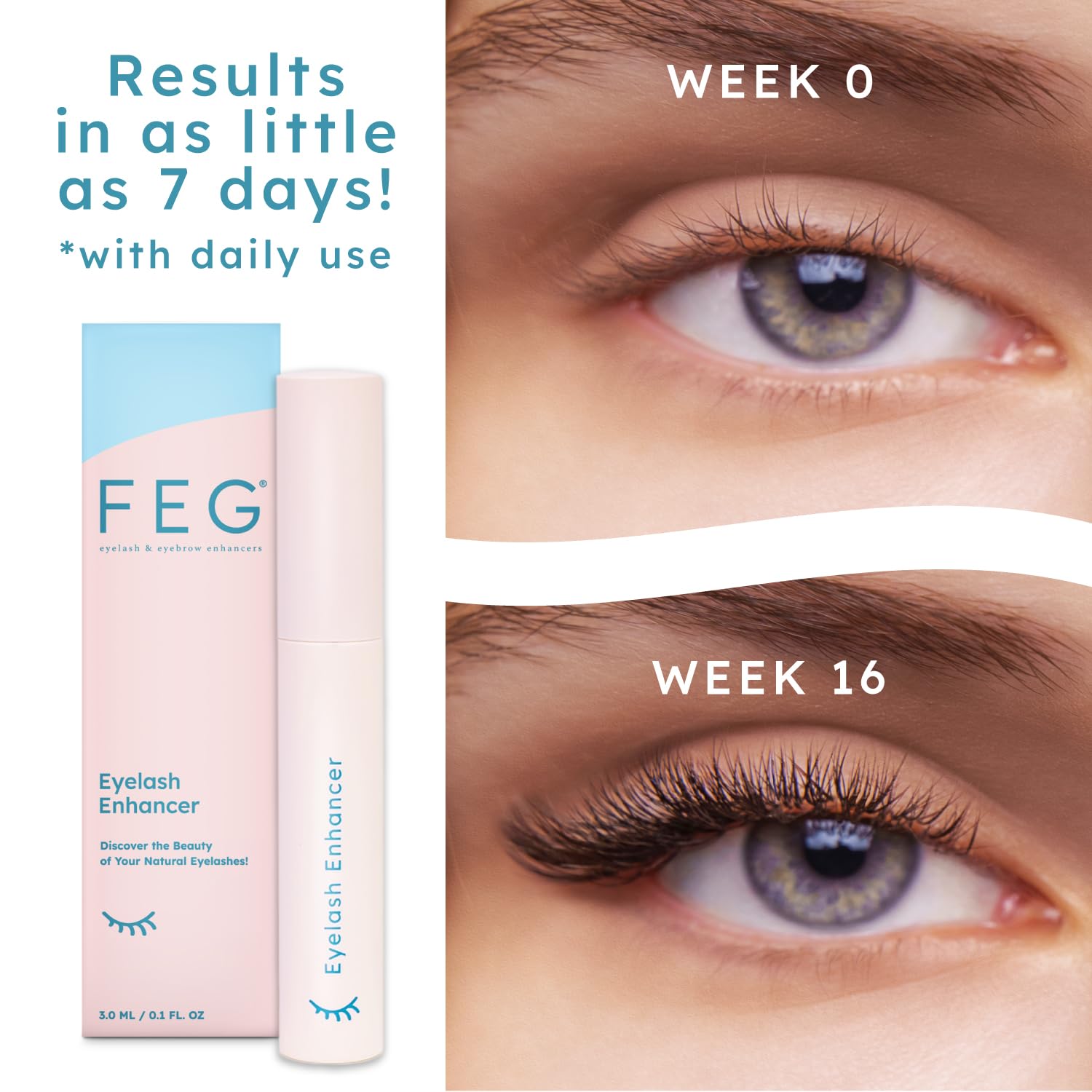 FEG Eyelash Growth Serum for Thicker, Fuller, Longer Lashes - 2 x 3ml Tubes - Image 6