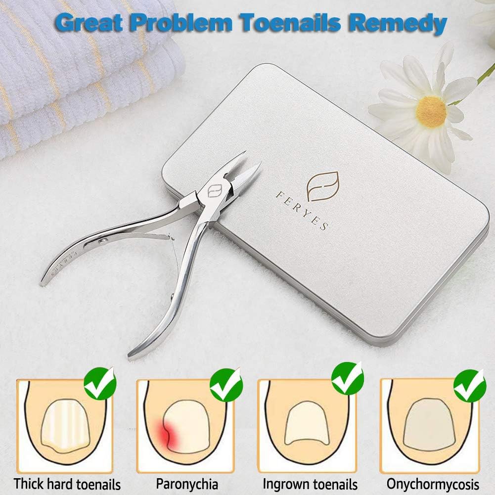 FERYES Toenail Clippers Straight Blade for Thick Toenails, Nail Clippers for Thick and Ingrown Nails - High Temperature Forging Stainless Steel Toe Nail Tools - Image 5