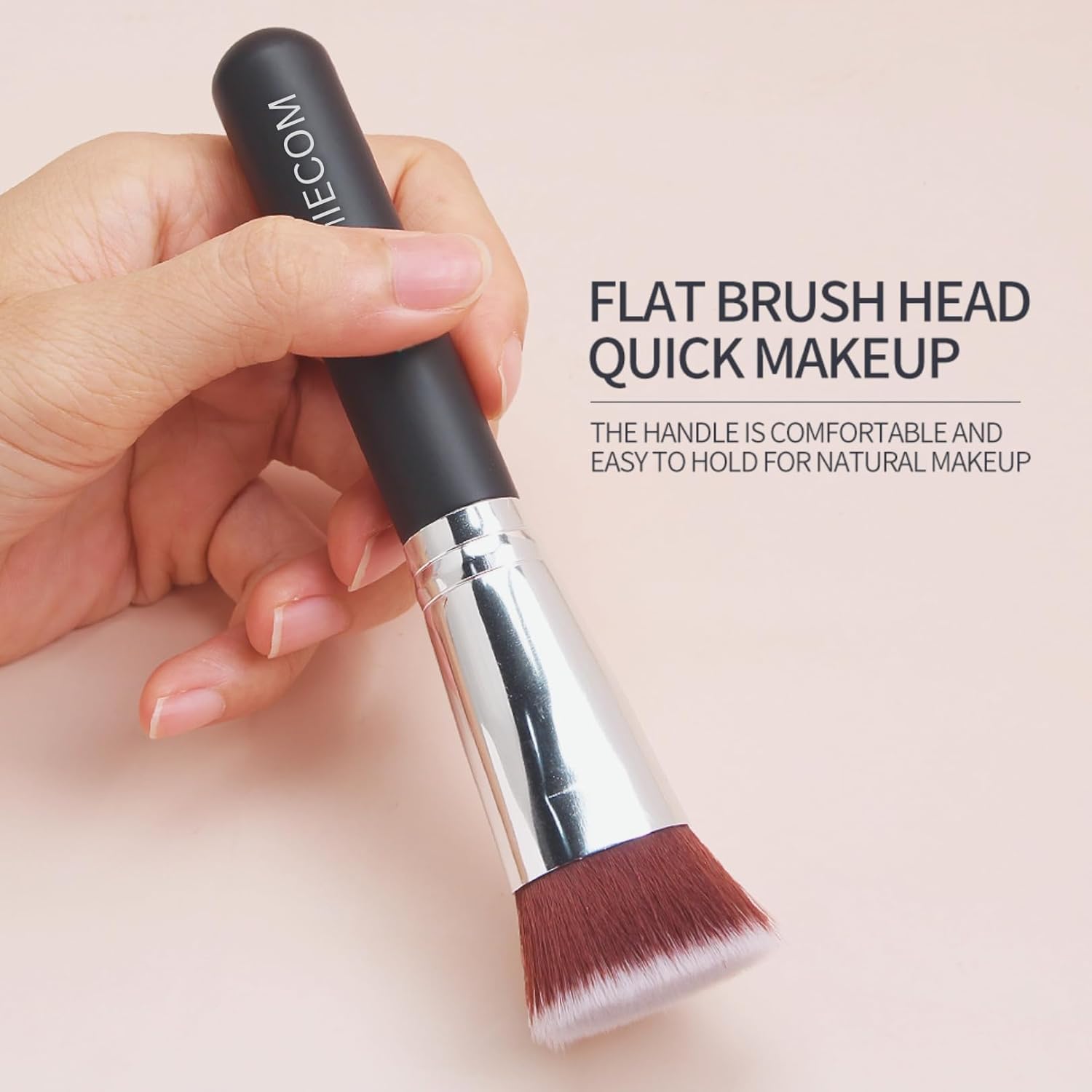 Flat Top Kabuki Foundation Brush Soft, Dense Bristles for Liquid, Cream & Powder Makeup Perfect for Blending & Buffing Streak-Free, Even Coverage Large, Travel-Friendly Brush for Smooth Application - Image 3