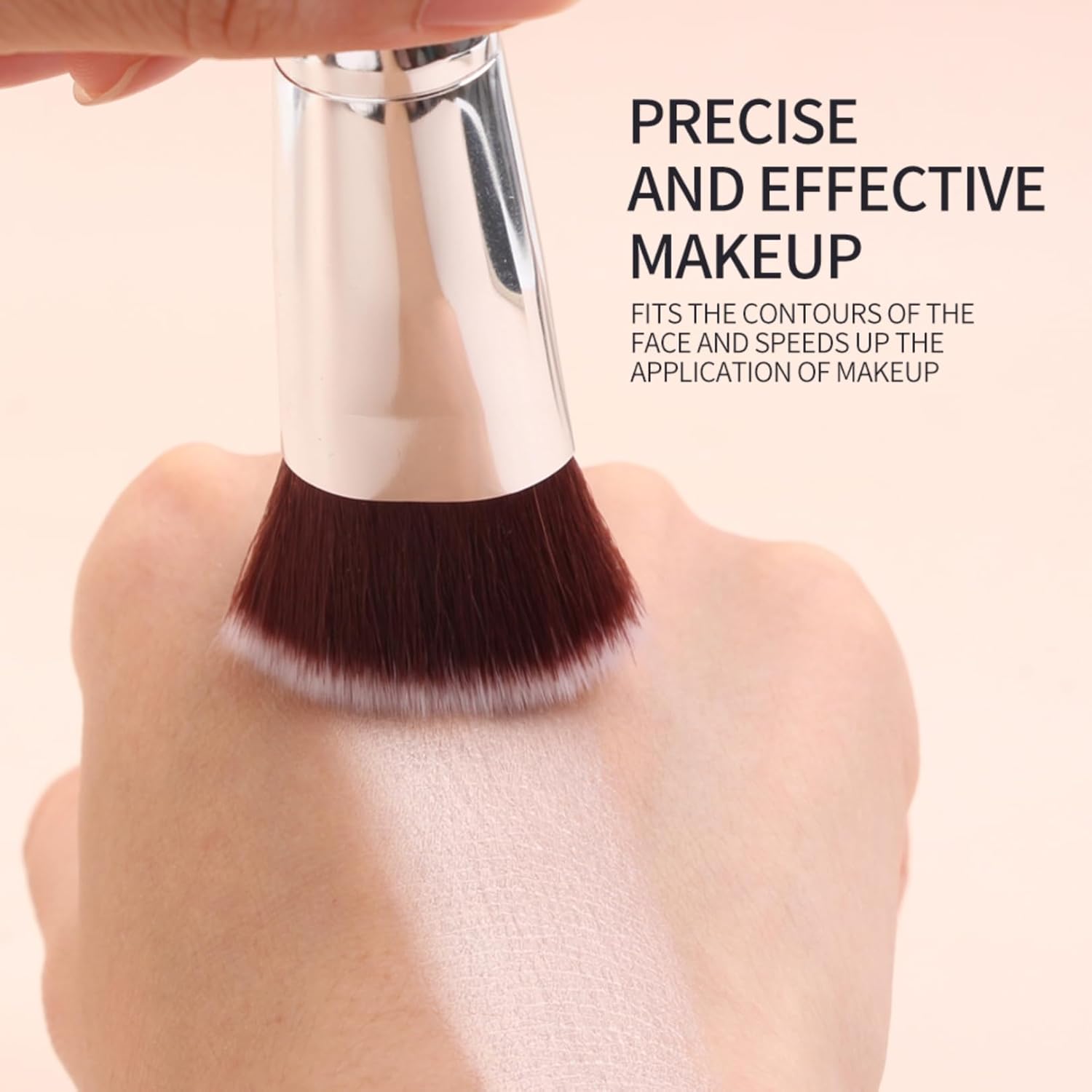 Flat Top Kabuki Foundation Brush Soft, Dense Bristles for Liquid, Cream & Powder Makeup Perfect for Blending & Buffing Streak-Free, Even Coverage Large, Travel-Friendly Brush for Smooth Application - Image 5